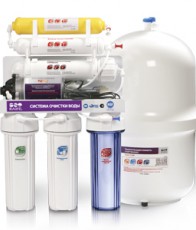 6-и стадийная система очистки воды с насосом производительность: 50 GPD мембрана Filmtec QM-88 (RO90 - Водоподготовка. Умягчитель воды. Обезжелезивание воды